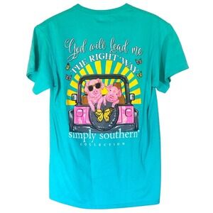 Simply‎ Southern Pigs in a Pink Jeep Butterfly Graphic Tee